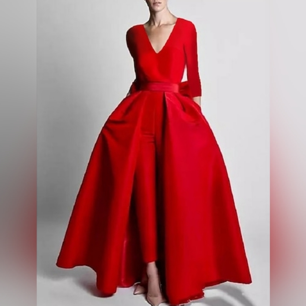 Two piece Fall wedding Jumpsuit Evening Gown Elegant Dress (not the real color)